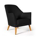 Ver imagem 2 de Kit 2 Poltronas Orion com Puff Solar Suede Preto Aradecor