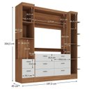 Ver imagem 3 de Quarto Completo Viena 2 Portas 8 Gavetas 3 Peças Espresso Móveis Marrom/Nogal/Branco