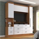 Ver imagem 1 de Quarto Completo Viena 2 Portas 8 Gavetas 3 Peças Espresso Móveis Marrom/Nogal/Branco