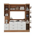 Ver imagem 4 de Quarto Completo Viena 2 Portas 8 Gavetas 3 Peças Espresso Móveis Marrom/Nogal/Branco