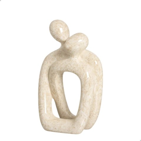 Escultura de Cerâmica Amore para Decoração de Sala Bege Petra
