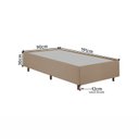 Ver imagem 7 de Kit Cama Box Solteiro e Cabeceira em Madeira Maciça Espresso Móveis Bege/Dourado