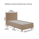 Ver imagem 4 de Kit Cama Box Solteiro e Cabeceira em Madeira Maciça Espresso Móveis Bege/Dourado