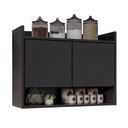 Ver imagem 1 de Armário de Cozinha Aéreo 70,5 Cm com Nicho Colin Preto M12 - D'Rossi