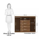 Ver imagem 3 de Conjunto Guarda Roupa e Cômoda Santos Andirá 2 Peças 10 Portas 10 Gavetas