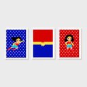 Ver imagem 1 de Kit Três Quadros Mulher Maravilha KID