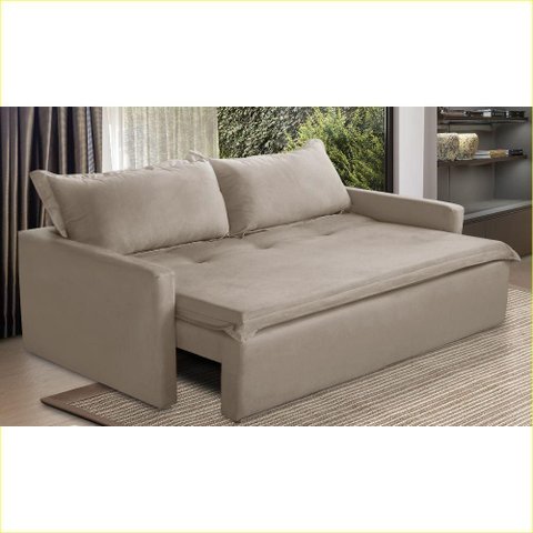 Sofá sem Caixa Retrátil e Reclinável 1,65m com Molas Karla Suede Rover & Beato