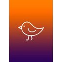 Ver imagem 2 de Kit 2 Quadros Borboleta e Pássaro Laranja e Roxo Degradê