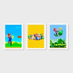 Kit Três Quadros Mario World (Bros) - 1