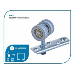 I Jogo Roldana para Porta Correr 2 Roda Côncava com Rolamento