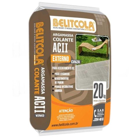 Argamassa Externa Ac-2 com Alta Resistência Mecânica Cinza 20kg