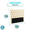 Ver imagem 4 de Cabeceira Estofada Queen Luna Nature Veludo Perola 158x136