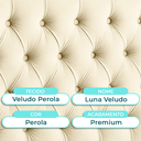 Ver imagem 2 de Cabeceira Estofada Queen Luna Nature Veludo Perola 158x136