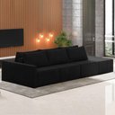 Ver imagem 1 de Sofá Ilha Modulado Milos 312cm Puff Lateral Veludo Preto G33 - Gran Belo