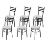 Jogo 6 Cadeiras para Cozinha Epoxi Craqueada Assento Estofado Lamar Design Preto - 4