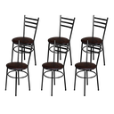 Ver imagem 6 de Jogo 6 Cadeiras para Cozinha Epoxi Craqueada Assento Estofado Lamar Design Preto