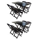 Ver imagem 1 de Kit 2 Jogos De Mesa Com 4 Cadeiras De Madeira Dobravel 120X70 - Tabaco - Marrom