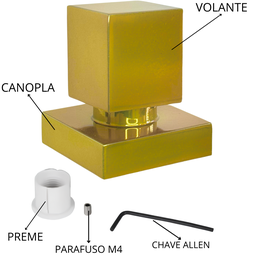 Kit Banheiro Quadrado Dourado Inox + 2 Acabamento Registro:dourado - 5
