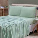 Ver imagem 2 de Jogo de Cama Lençol Sereno King em Malha Algodão 4 Peças Verde 100% Algodão