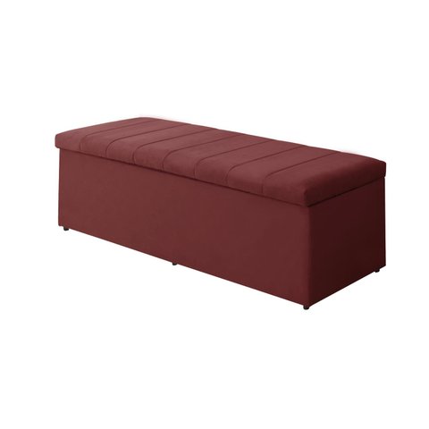 Calçadeira Baú Vitoria 100 cm Suede Vermelho