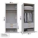 Ver imagem 3 de Guarda-Roupa Planejado 80cm com Portas Reflecta e Gaveteiro Jade CabeCasa MadeiraOriginals Cinza/Urbano