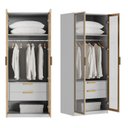 Ver mais imagens de Guarda-Roupa Planejado 80cm com Portas Reflecta e Gaveteiro Jade CabeCasa MadeiraOriginals Cinza/Urbano