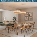 Ver imagem 7 de Kit 4 Cadeiras Toscana Fratini Estrutura Aço Preto Encosto Madeira Tela Rattan Assento Tecido Cinza