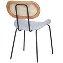 Ver imagem 5 de Kit 4 Cadeiras Toscana Fratini Estrutura Aço Preto Encosto Madeira Tela Rattan Assento Tecido Cinza