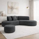 Ver imagem 1 de Sofá Estopar Virginia 2 Metros com Puff Bouclé para Sala
