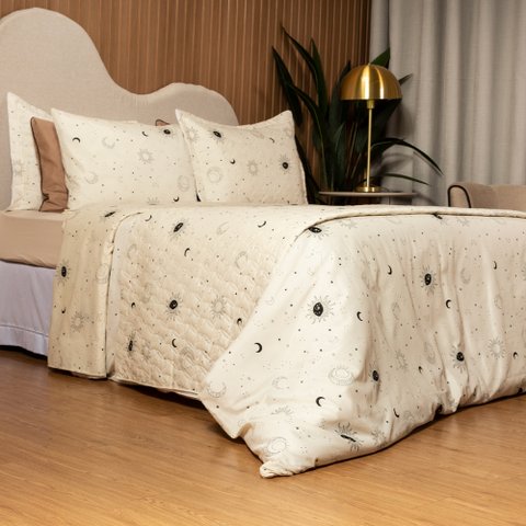 Jogo de Lençol Essencialle Casal Padrão 3 Peças Sol e Lua