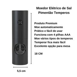 Kit 2 Moedor Elétrico Pimenta Sal Regulador de Moagem - 4