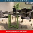 Ver imagem 2 de Mesa de Reunião Redonda P25 Pandin 110 Cm (largura) Tampo Mdp Preto Pé Aço Tubular Verde Mirô