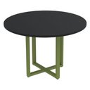 Ver imagem 1 de Mesa de Reunião Redonda P25 Pandin 110 Cm (largura) Tampo Mdp Preto Pé Aço Tubular Verde Mirô