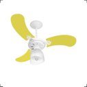 Ver imagem 2 de Ventilador Teto Super Baby Colors 3 Pás Mdf Branco/amarelo 110v Venti-delta
