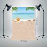 Painel Fundo Festa Fotográfico Tecido 1,5x2,2m Praia com Estrela do Mar P409 - 2