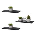 Ver imagem 2 de Kit 3 Prateleiras 40 X 15cm Preta Suporte Invisível