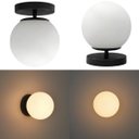 Ver imagem 4 de Luminária 15cm Globo Vidro Jabuticaba Arandela Parede Teto Gimpo Kjgd-082-preto