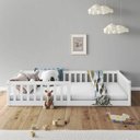 Ver imagem 1 de Cama Montessoriana Infantil Branco Grades de Proteção Lateral Gustavo Idimex