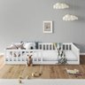 Cama Montessoriana Infantil Branco Grades de Proteção Lateral Gustavo Idimex - 1