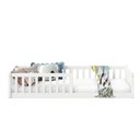 Ver imagem 2 de Cama Montessoriana Infantil Branco Grades de Proteção Lateral Gustavo Idimex