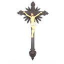 Ver imagem 2 de Crucifixo Ornado Parede Resina Marrom Escuro 46 cm