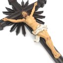 Ver imagem 3 de Crucifixo Ornado Parede Resina Marrom Escuro 46 cm