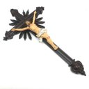 Ver imagem 1 de Crucifixo Ornado Parede Resina Marrom Escuro 46 cm