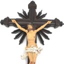 Ver imagem 4 de Crucifixo Ornado Parede Resina Marrom Escuro 46 cm