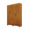 Ver imagem 1 de Guarda Roupa Solteiro Recife New 4 Portas de Bater 2 Gavetas MDF MDP Cinamomo Leifer Móveis