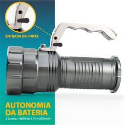 Lanterna Farolete Profissional Led Cree  Super Potente Forte Claridade Recarregável - 5