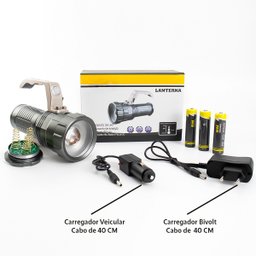 Lanterna Farolete Profissional Led Cree  Super Potente Forte Claridade Recarregável - 2