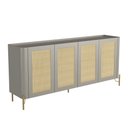 Ver imagem 1 de Aparador Buffet Porta Sextavada 180cm Pés Metal 100% Mdf Cor:grigio com Dourado