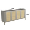 Ver imagem 2 de Aparador Buffet Porta Sextavada 180cm Pés Metal 100% Mdf Cor:grigio com Dourado
