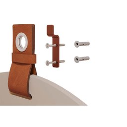 Espelheira Gota 76x50cm em Mdf e Suporte em Couro Titanium - 6